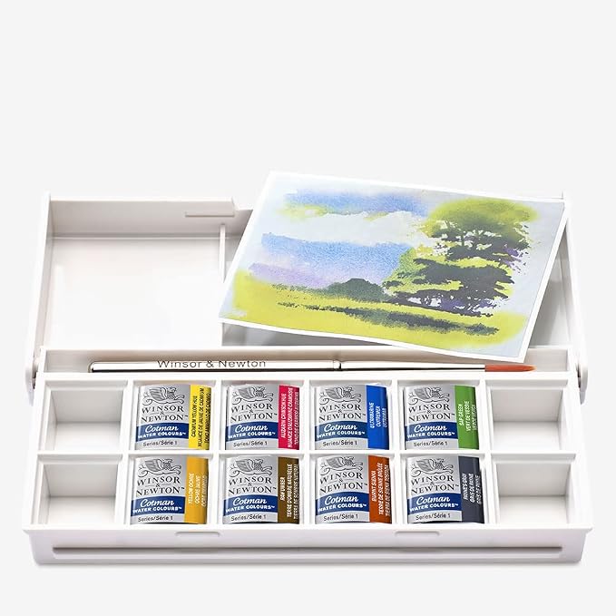 Winsor & Newton Cotman Watercolor Paint Set, 8 Half Pan, Landscape Colors w/ by WinsorNewton