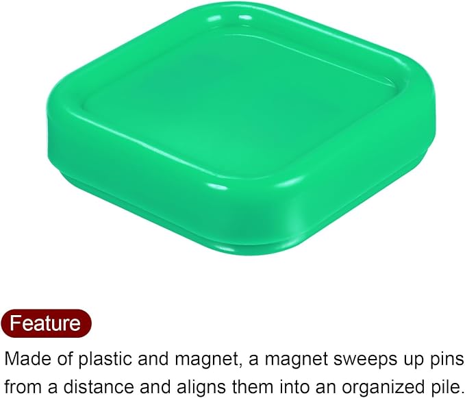 HARFINGTON Magnetic Pin Cushion Square Plastic Magnetic Sewing Pin Holder - Image 4