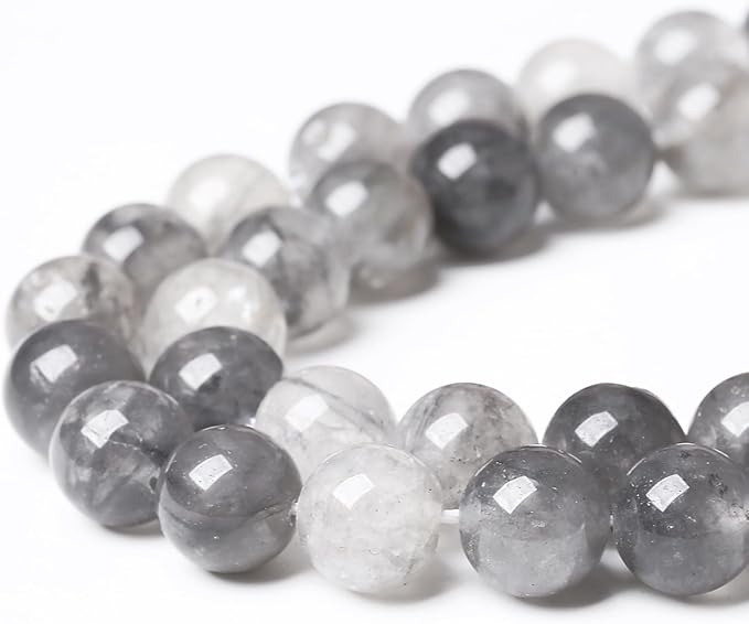60pcs 6mm Natural Grey Cloud Crystal Stone Beads - Image 3