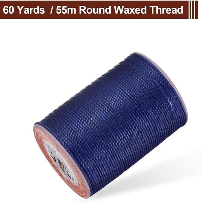 uxcell Round Leather Sewing Waxed Thread, 55m / 60 Yards Wax Polyester String - Image 3