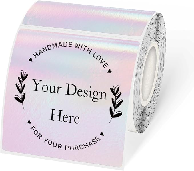 Transparent Square Thermal Label Stickers 3" x 3", Self-Adhesive Thermals Label by Unknown