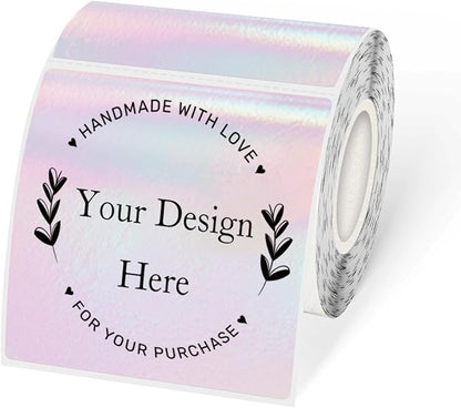 Transparent Square Thermal Label Stickers 3" x 3", Self-Adhesive Thermals Label by Unknown