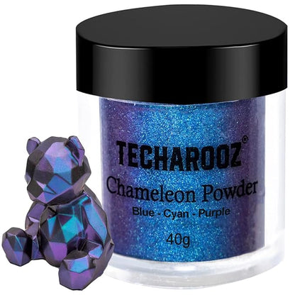 TECHAROOZ Cyan-Blue-Purple 40g- Chameleon Mica Powder Color Shift Mica Powder by TECHAROOZ