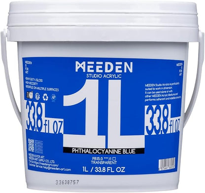 MEEDEN Phthalocyanine Blue Acrylic Paint, Heavy Body, Gloss Finish, Extra-Large by MEEDEN