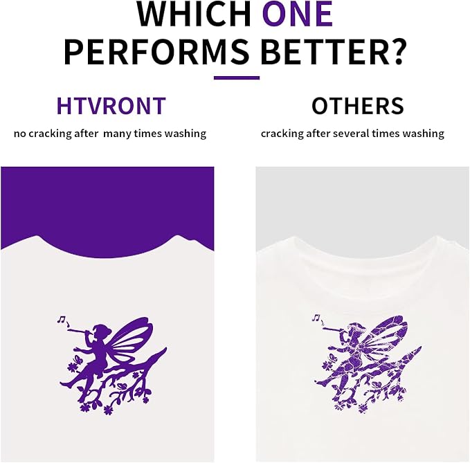 HTVRONT HTV Heat Transfer Vinyl Bundle: 24 Pack 12"x12" Purple Iron on Vinyl - Image 2