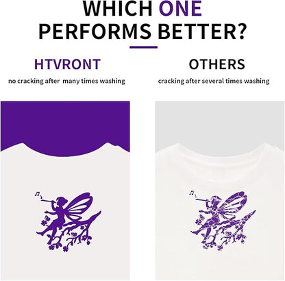 HTVRONT HTV Heat Transfer Vinyl Bundle: 24 Pack 12"x12" Purple Iron on Vinyl - Image 2