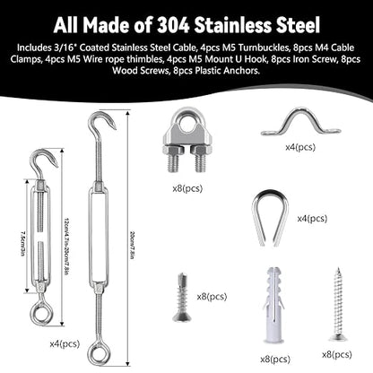 3/16" Sunshade Sail Hardware Kit, Turnbuckles - Image 4