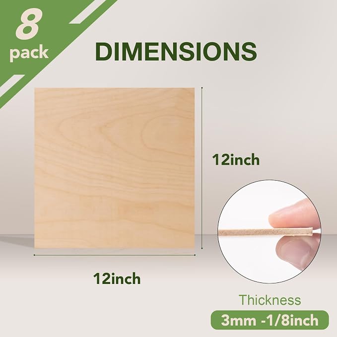 8 Pack Birch Plywood Sheets, 3mm - Image 2