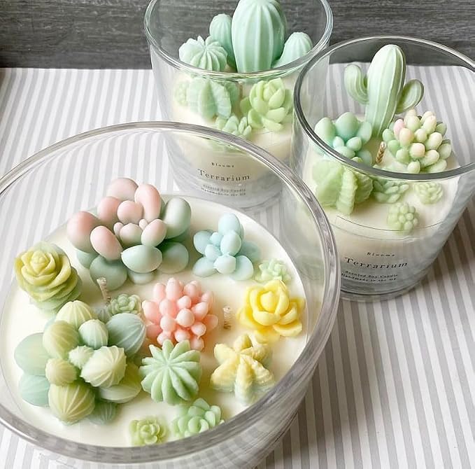 Navani 9 Pack Succulent Silicone Mold, Flower Resin Mold, Silicone Candle - Image 4