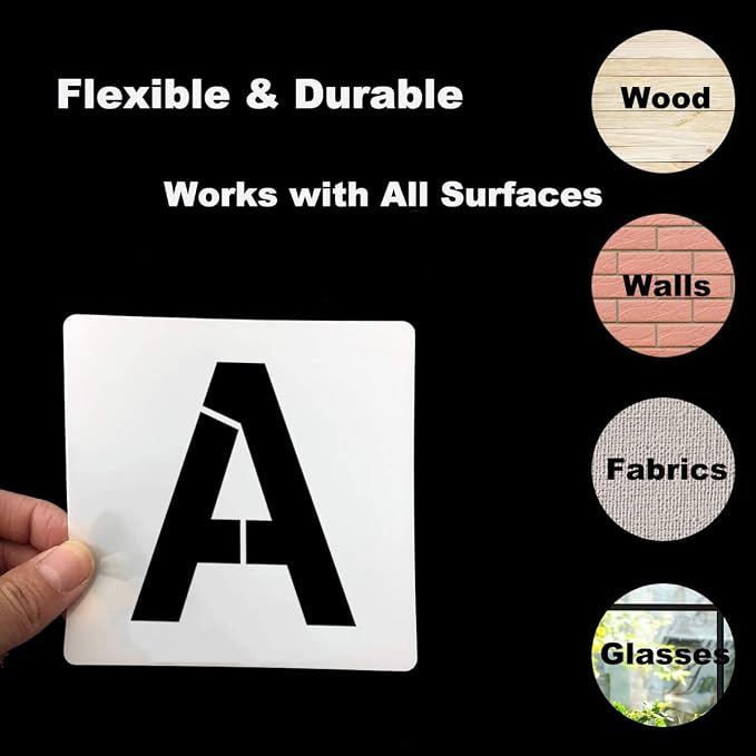 Alphabet Letter and Number Stencils 9 Inch - Image 5