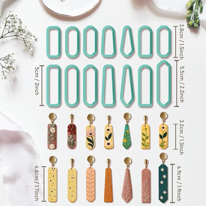 14pcs Rectangle Clay Cutters, Polymer Clay Cutting Tools - Image 3