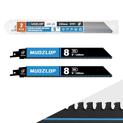 2 Pack 9 inch Reciprocating Saw Blades Set，8 TPI High Carbon Saw Blades by Unknown