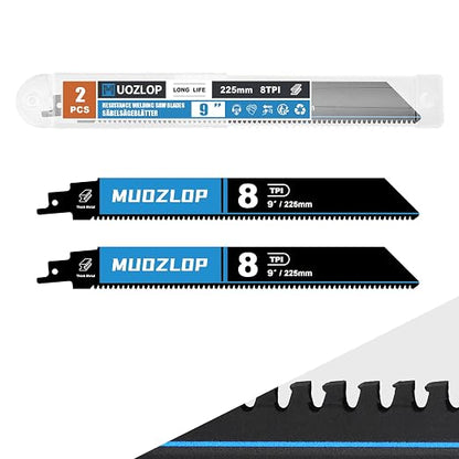 2 Pack 9 inch Reciprocating Saw Blades Set，8 TPI High Carbon Saw Blades by Unknown
