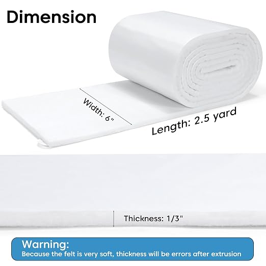 Pllieay Thickened Adhesive Felt Padding, 1/3" Thick 6" x 2.5yd Quality Rayon - Image 2