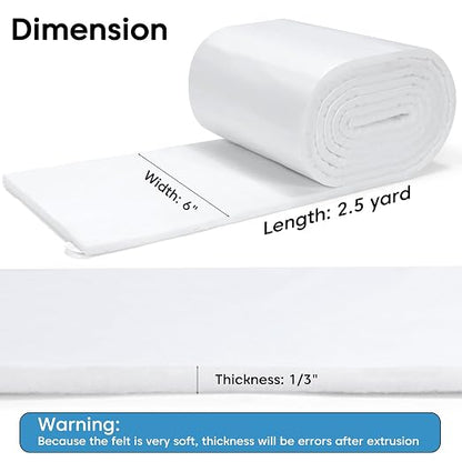 Pllieay Thickened Adhesive Felt Padding, 1/3" Thick 6" x 2.5yd Quality Rayon - Image 2