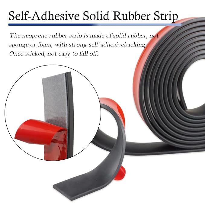 Neoprene Rubber Strips Self Adhesive Solid Rubber Sheets, Rolls & Strips - Image 2