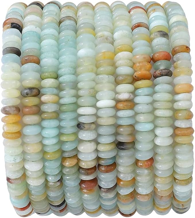 Natural Amazonite Disk Stone Beads 4x2mm 160pcs Rondelle Loose Semi Gemstone by Beadia