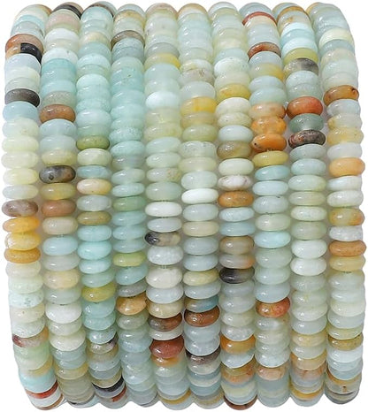 Natural Amazonite Disk Stone Beads 4x2mm 160pcs Rondelle Loose Semi Gemstone by Beadia