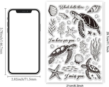 11.7 x 8.3 inch Sea Turtle Clear Stamps - Image 2