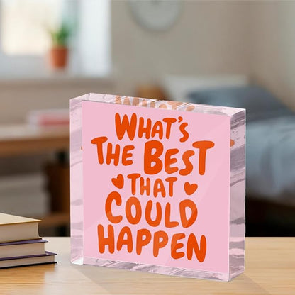 Inspirational Quote Desk Decor Acrylic Sign 4X4 Inch, Positive Affirmation Desk - Image 3