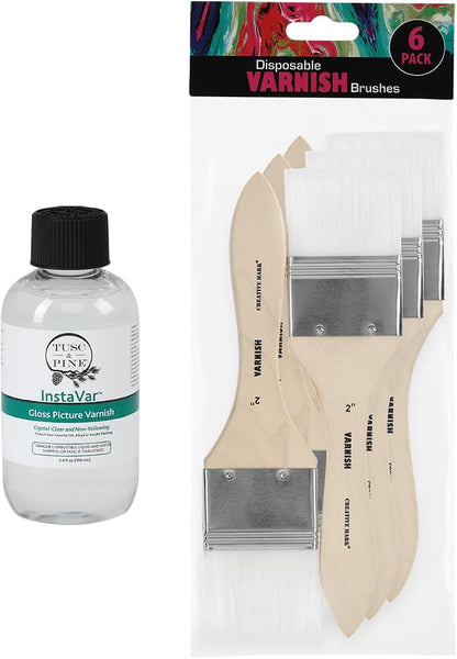Jerry's Artarama InstaVar™ Gloss Picture Varnish & Varnish Brush Sets by Jerry%27s+Artarama