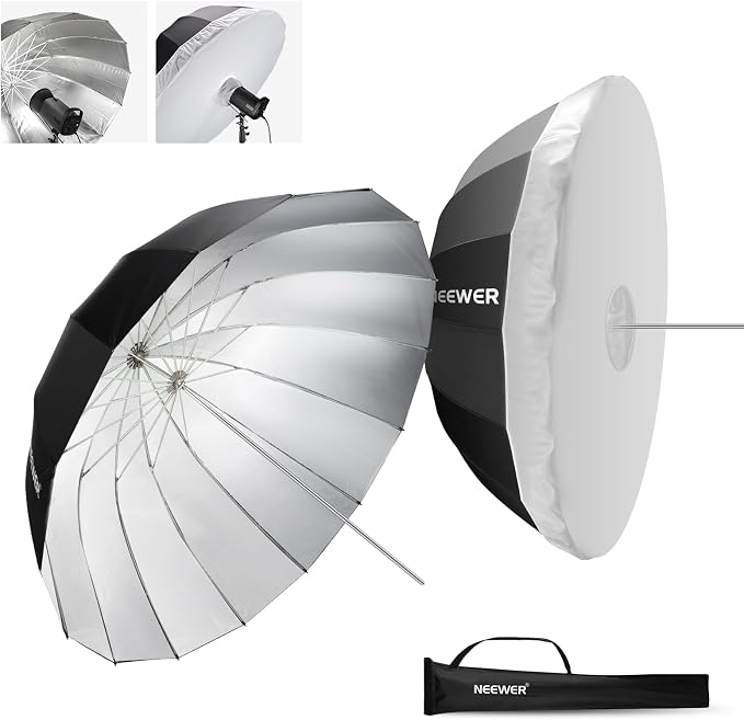 NEEWER 65"/165cm Parabolic Reflective Umbrella Photography by Neewer