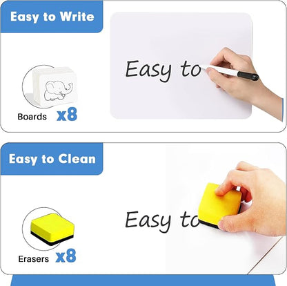 Dry Erase Lapboards, HERKKA 8 Pack Double Sided Small Dry Erase Whiteboards 9 x - Image 3