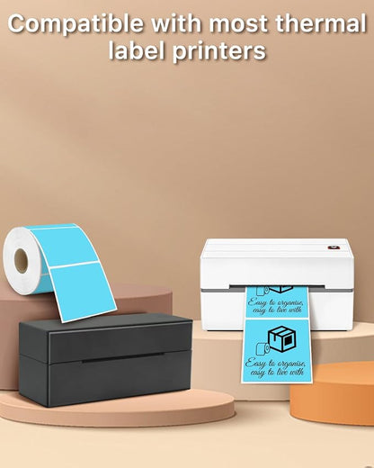 iEager Blue Square Thermal Label Stickers, 500 Sheets/Roll - Image 5