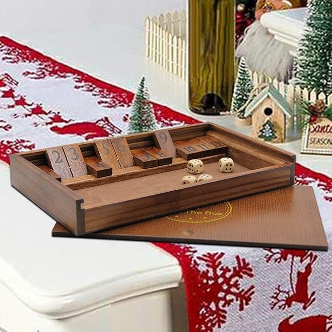 Juegoal Shut The Box Wooden Board Dice Game - Image 4