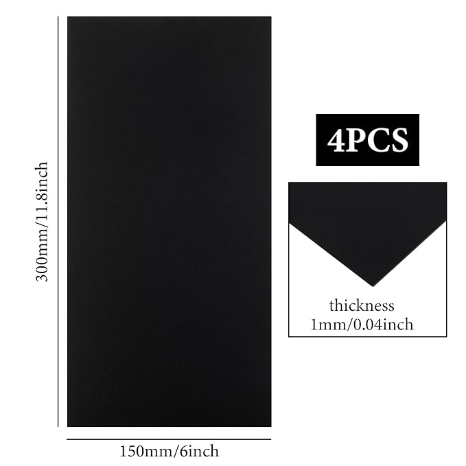 4PCS 6 x 12 x 1/25 Inch Anodized Aluminum Sheet, 1MM Thin Metal Plates - Image 2