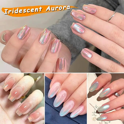 12 Jars Mermaid Chrome Nail Powder, Iridescent Aurora Powder Pearlescent Dust - Image 3