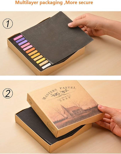 Non Toxic Artist Pastels, Square Soft Pastels Set, Chalks 12/24/36/48 Colors - Image 9