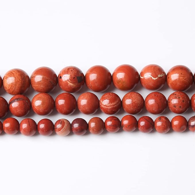48PCS 8MM Red Jasper Stone Beads Round Loose Beads - Image 2