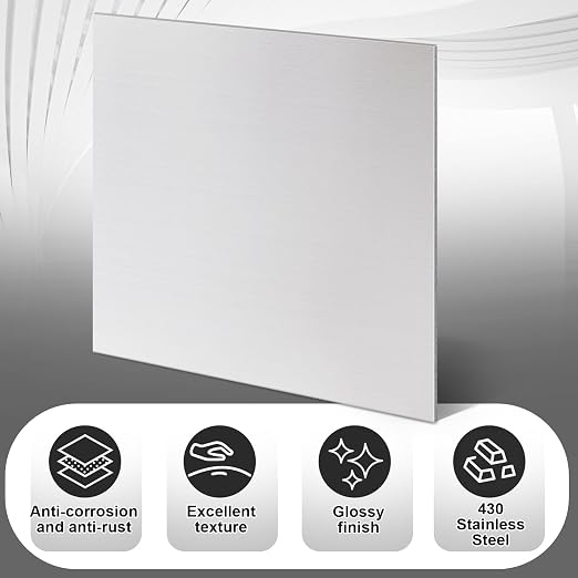 1 Pcs 430 Stainless Steel Sheet Metal 12 x 12 Inches 24GA Metal Plates Panel #4 - Image 4