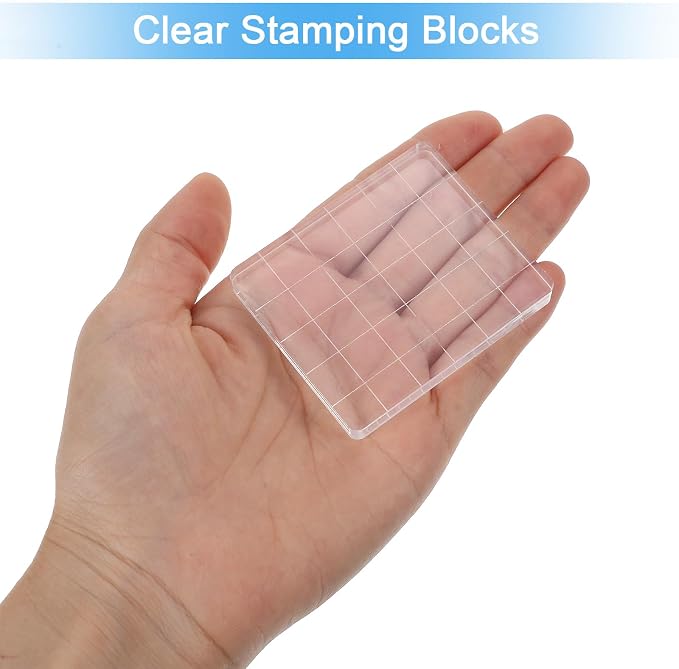 4PCS Acrylic Stamp Block, Square Acrylic Stamping Blocks, - Image 3