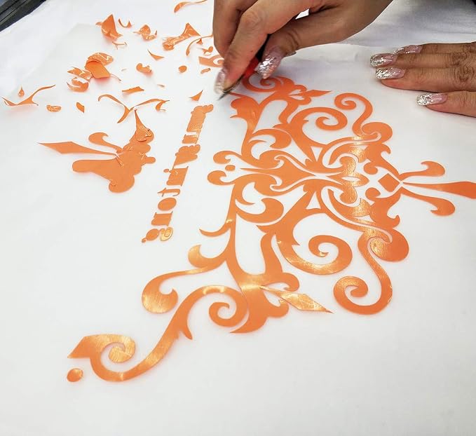 guangyintong Heat Transfer Vinyl Orange HTV Rolls, Matte Surface Orange HTV - Image 6