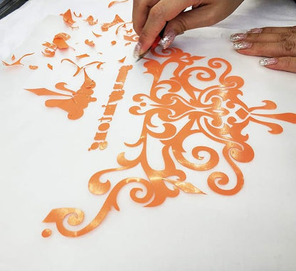 guangyintong Heat Transfer Vinyl Orange HTV Rolls, Matte Surface Orange HTV - Image 6