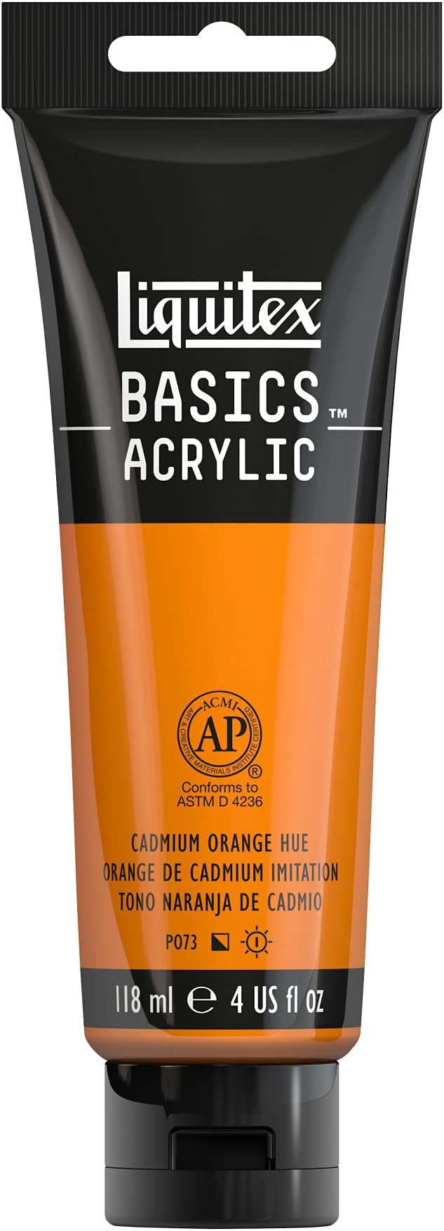 Liquitex BASICS Acrylic Paint, 118ml Tube, Cadmium Orange Hue by Liquitex
