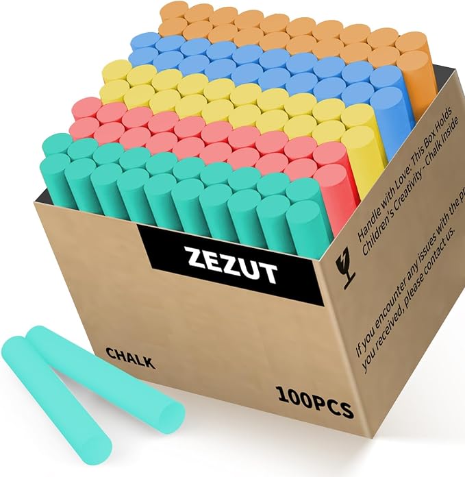 Colored Chalk 100PCS, Low Dust Chalks Stick Bulk by ForYourEnjoyableJourney
