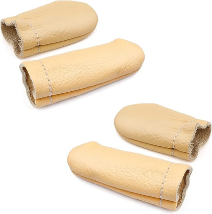 2 Pairs Leather Finger Protector Needle Felting Knitting Finger Thimble Guards by Mayboos