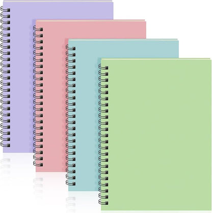 Yahenda 4 Pcs Spiral Notebook Bulk A5 Journal Lined 8.3'' x 5.5'' Writing by Yahenda