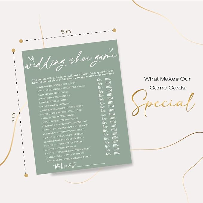 Bridal Shower Games Cards, Wedding Shoe Game, Bridal Shower Games 25 Guests - Image 2