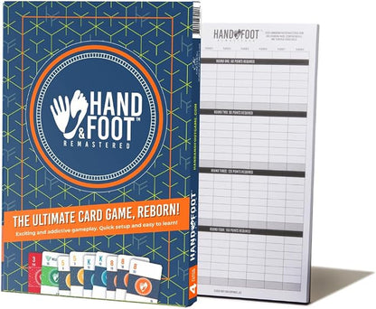 Hand & Foot Remastered 4 Player Edition + Bonus 120-Page Scorepad – Card Game by HandFootRemastered