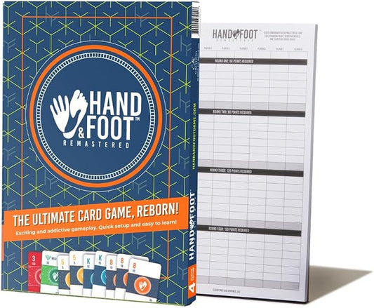 Hand & Foot Remastered 4 Player Edition + Bonus 120-Page Scorepad – Card Game by HandFootRemastered