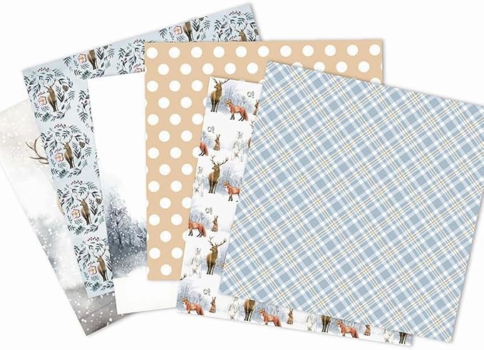 Winter Woodland Scrapbook Paper Pad 6x6 Inch – 24 Sheets | Deer, Polar Bear - Image 3