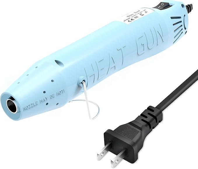 Heat Gun for Crafting, Mini Hot Air Gun Tool for Epoxy Resin, Shrunk Wrapping by QSTEXPRESS