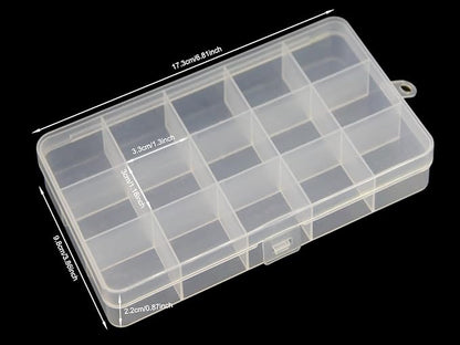 8 Pack 15 Grids Plastic Bead Organizer Box 6.8 * 3.86 * 0.87 inches Clear - Image 6