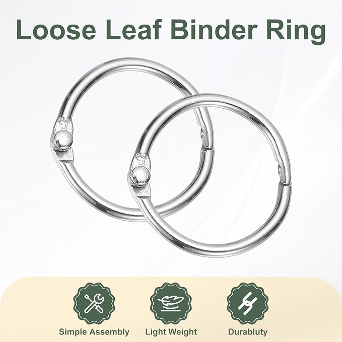 PATIKIL 1" x 1.22" Loose Leaf Binder Rings - Image 3