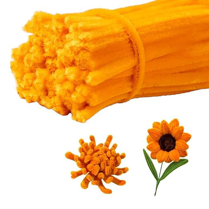 100 Pieces Pipe Cleaners Chenille Stem, Pumpkins Color Pipe Cleaners Set by RSACCSKY