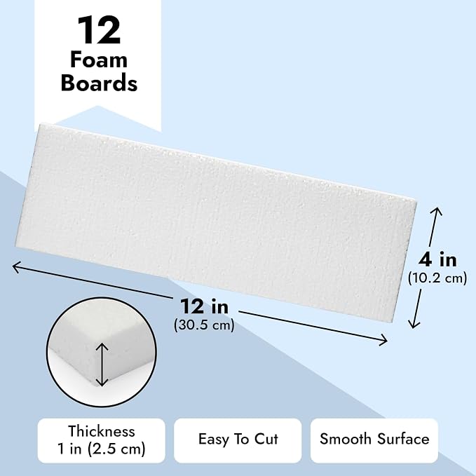 Juvale Foam Rectangle Blocks for Crafts - 12 in x 4 in x 1 in - Image 5